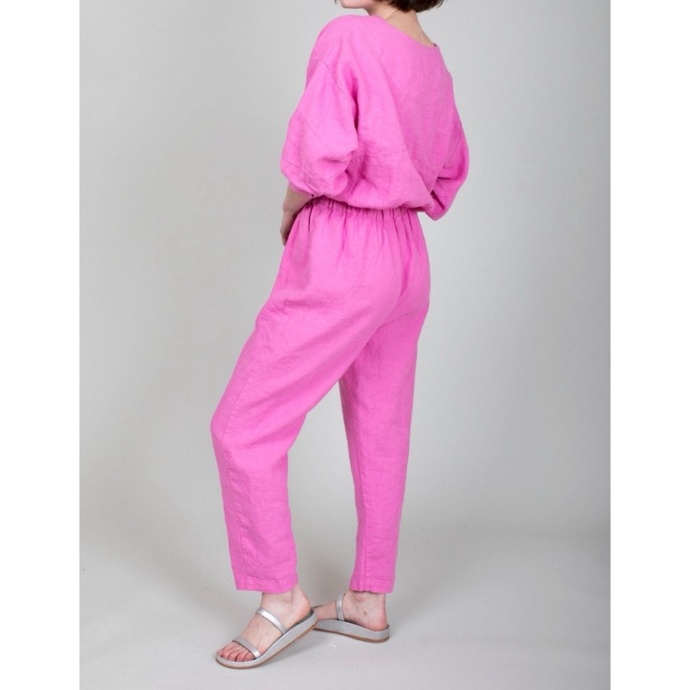 Rachel Comey Hot Pink Linen Holt Jumpsuit - Picture 3 of 10